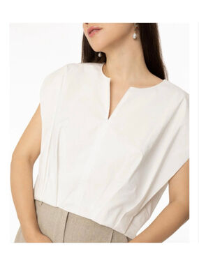 NWT Tuckernuck Simkhai Wrenli White Cotton Poplin Blouse L